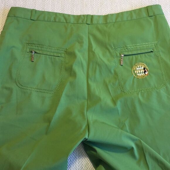 MIN JUNG Crops/Capris Gorgeous Lime w/Stretch Waist 18", Inseam 26" Preworn - Picture 8 of 10